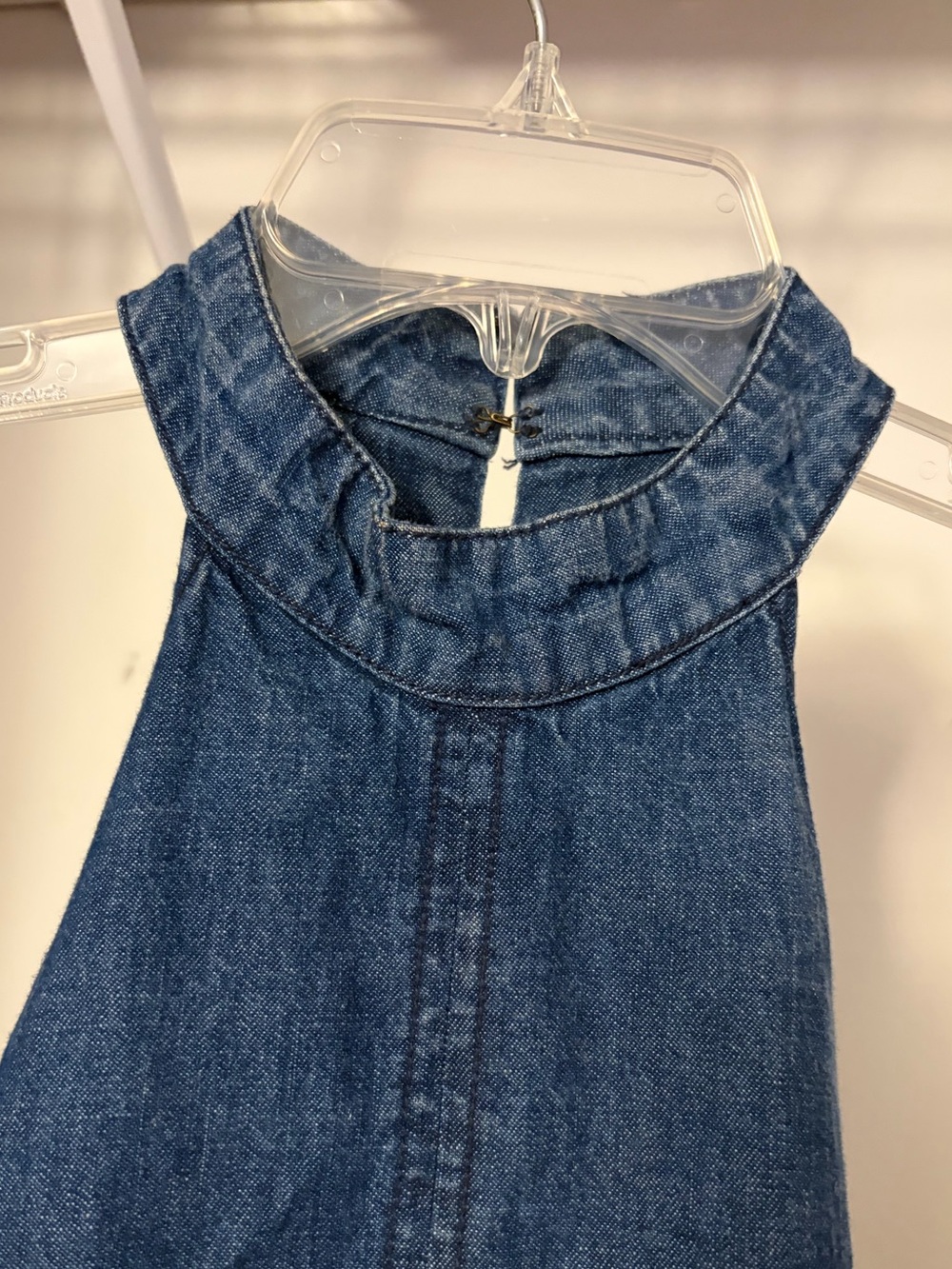 Free People Denim high neck & backless mini dress - Picture 3 of 8